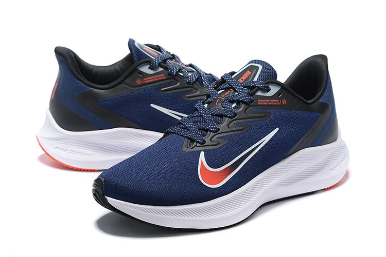 Nike Air Zoom Winflo 9 Running Shoes - Midnight Navy & Orange