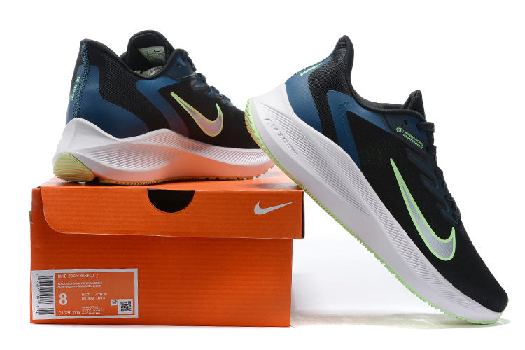 Nike Air Zoom Winflo 9 Running Shoes - Black & Lime Green