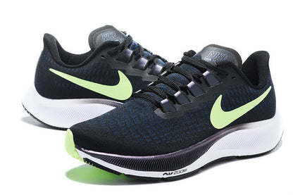 Nike Air Zoom Pegasus 37 Running Shoes - Black/Lime Green
