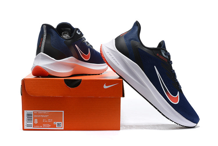 Nike Air Zoom Winflo 9 Running Shoes - Midnight Navy & Orange
