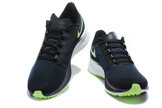 Nike Air Zoom Pegasus 37 Running Shoes - Black/Lime Green
