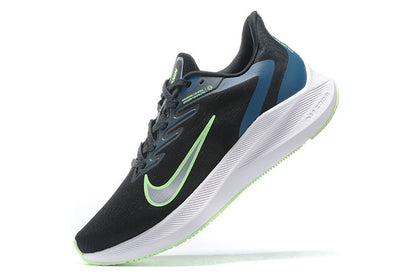 Nike Air Zoom Winflo 9 Running Shoes - Black & Lime Green
