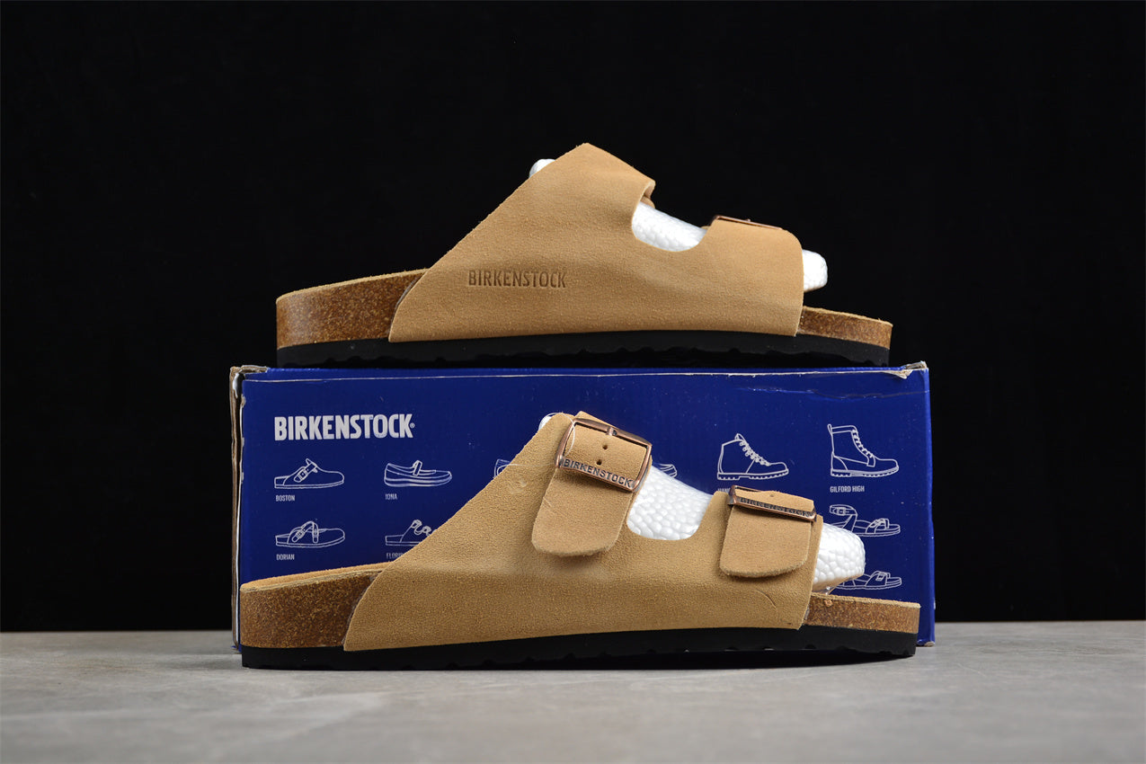 Birkenstock Arizona Suede Leather Sandals - Latte Cream