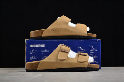 Birkenstock Arizona Suede Leather Sandals - Latte Cream