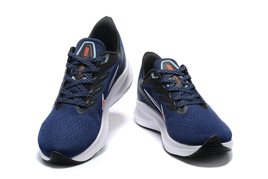 Nike Air Zoom Winflo 9 Running Shoes - Midnight Navy & Orange