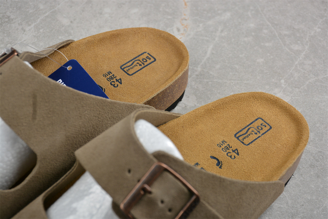 Birkenstock Arizona Suede Leather Sandals - Taupe