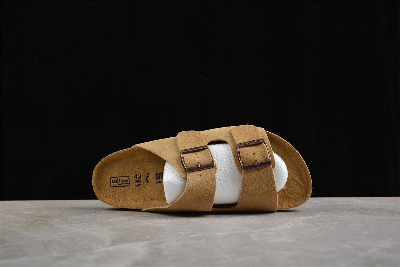 Birkenstock Arizona Suede Leather Sandals - Latte Cream