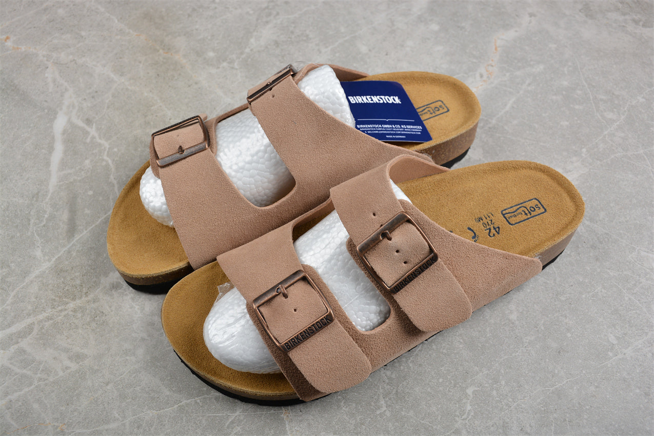 Birkenstock Arizona Suede Leather Sandals - Mink