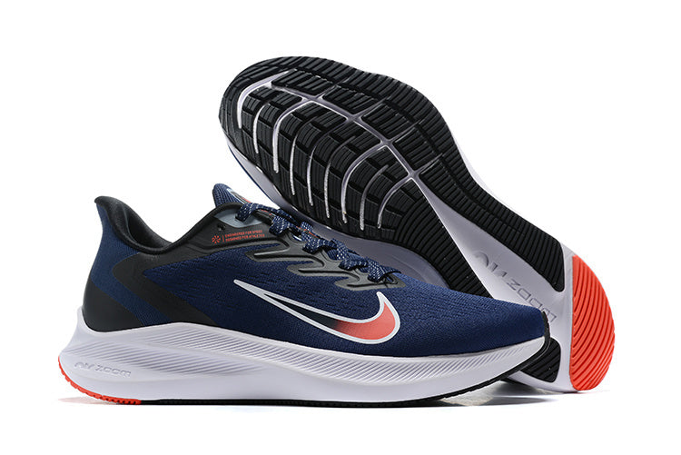 Nike Air Zoom Winflo 9 Running Shoes - Midnight Navy & Orange