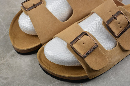 Birkenstock Arizona Suede Leather Sandals - Latte Cream