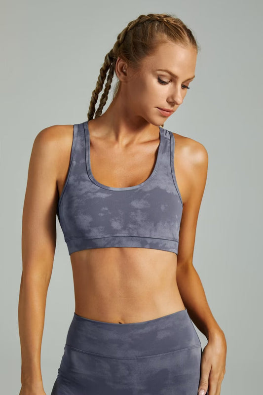 Women's Seamless Cloud-Dye Sports Bra – Navy Blue