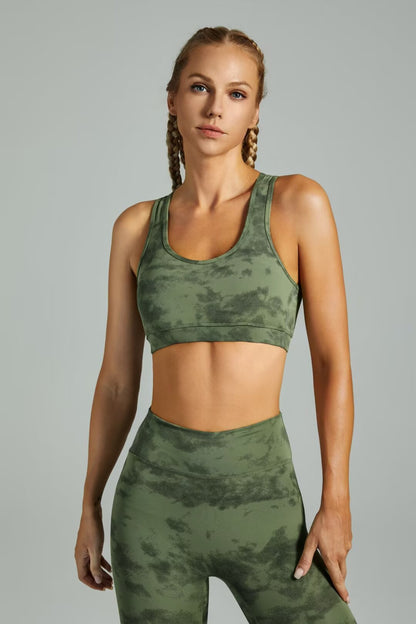 Women's Seamless Cloud-Dye Sports Bra – Navy Blue