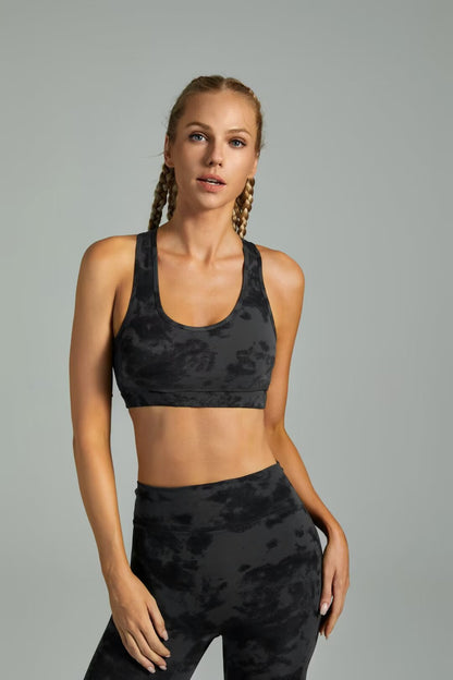 Women's Seamless Cloud-Dye Sports Bra – Navy Blue