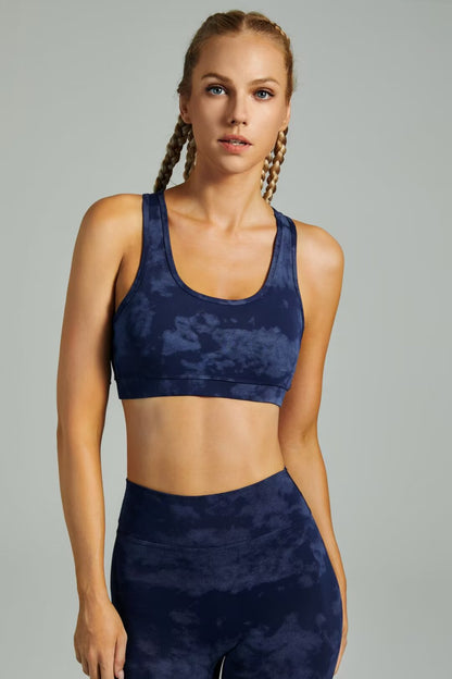 Women's Seamless Cloud-Dye Sports Bra – Navy Blue