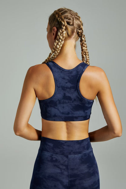 Women's Seamless Cloud-Dye Sports Bra – Navy Blue