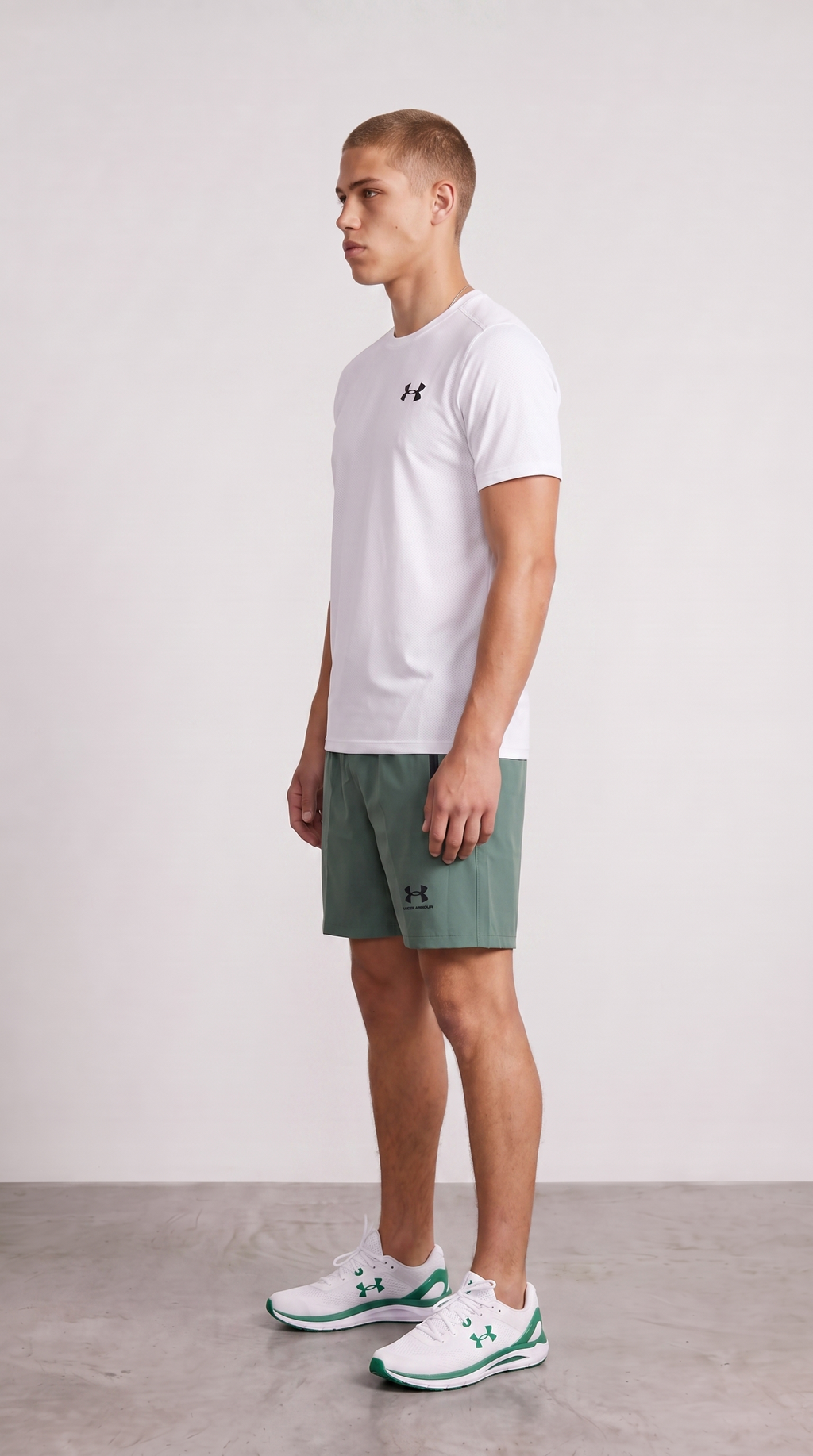 Under Armour White/Green Sports Set