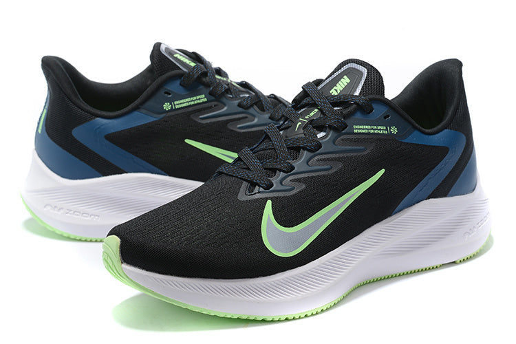 Nike Air Zoom Winflo 9 Running Shoes - Black & Lime Green