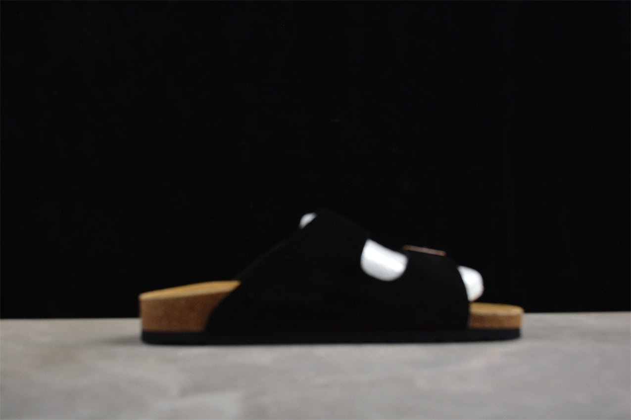 Birkenstock Arizona Suede Leather Sandals - Black