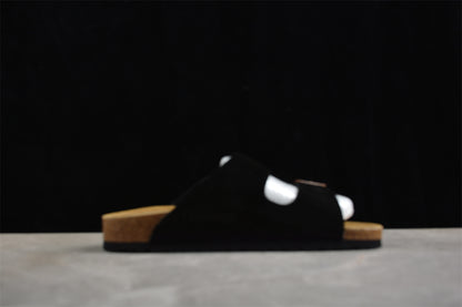 Birkenstock Arizona Suede Leather Sandals - Black