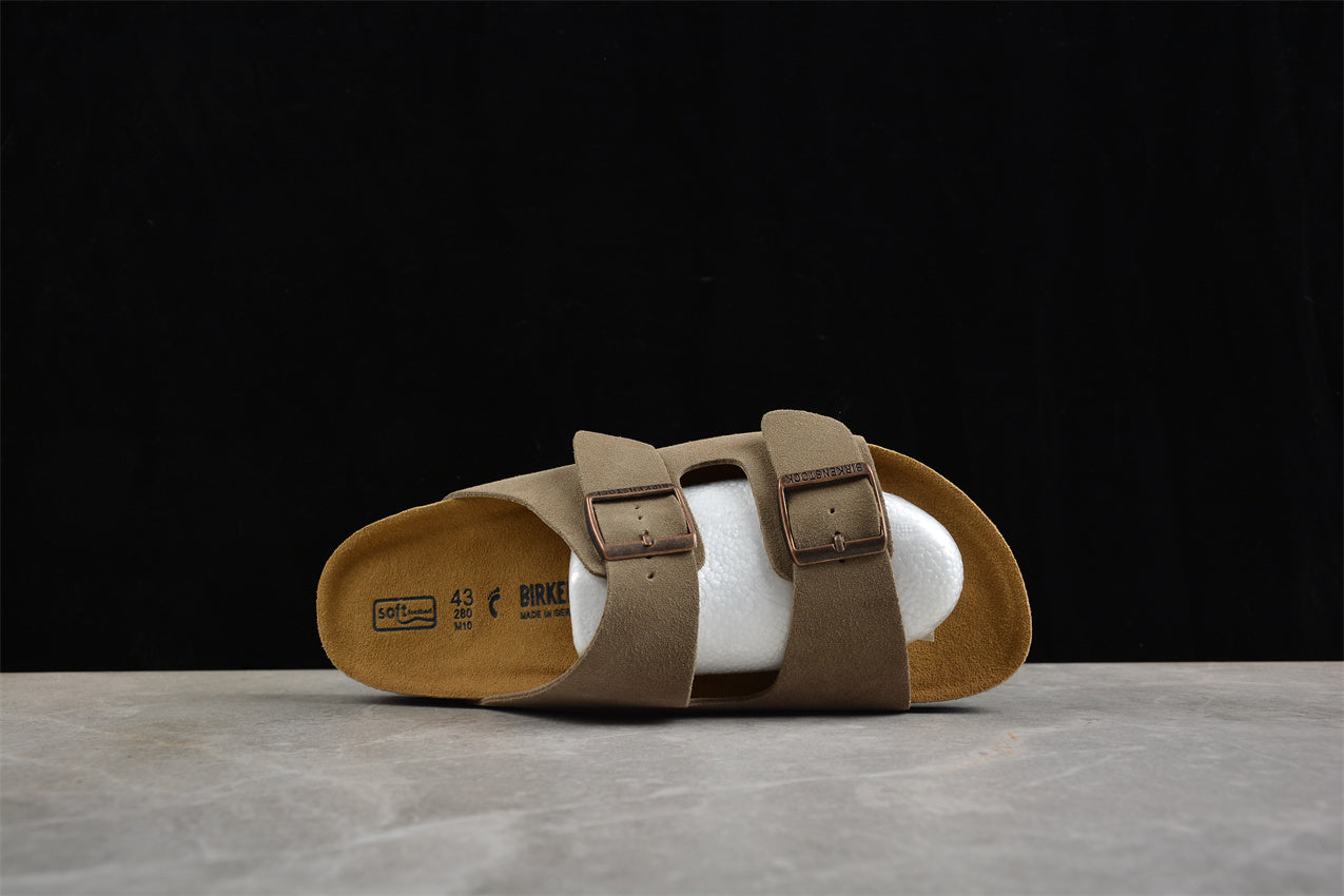Birkenstock Arizona Suede Leather Sandals - Taupe