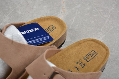 Birkenstock Arizona Suede Leather Sandals - Mink