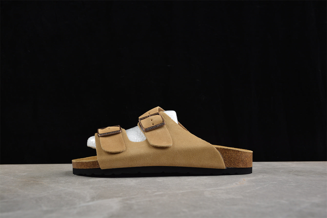 Birkenstock Arizona Suede Leather Sandals - Latte Cream