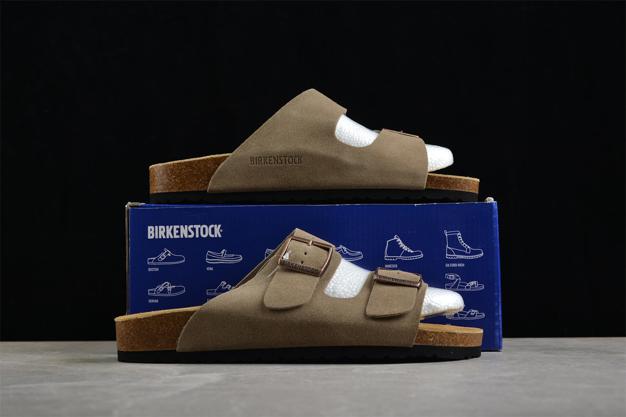 Birkenstock Arizona Suede Leather Sandals - Taupe