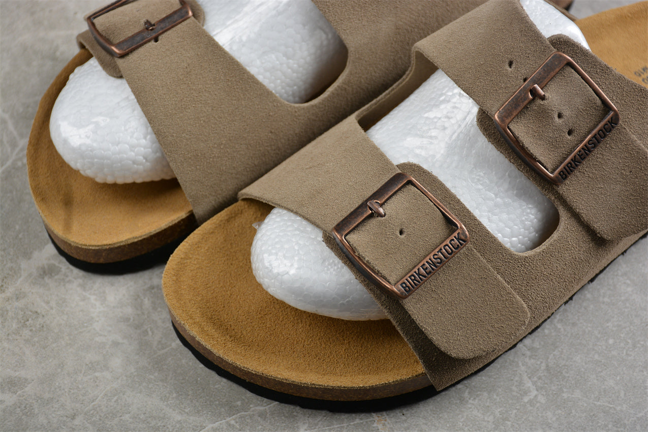 Birkenstock Arizona Suede Leather Sandals - Taupe