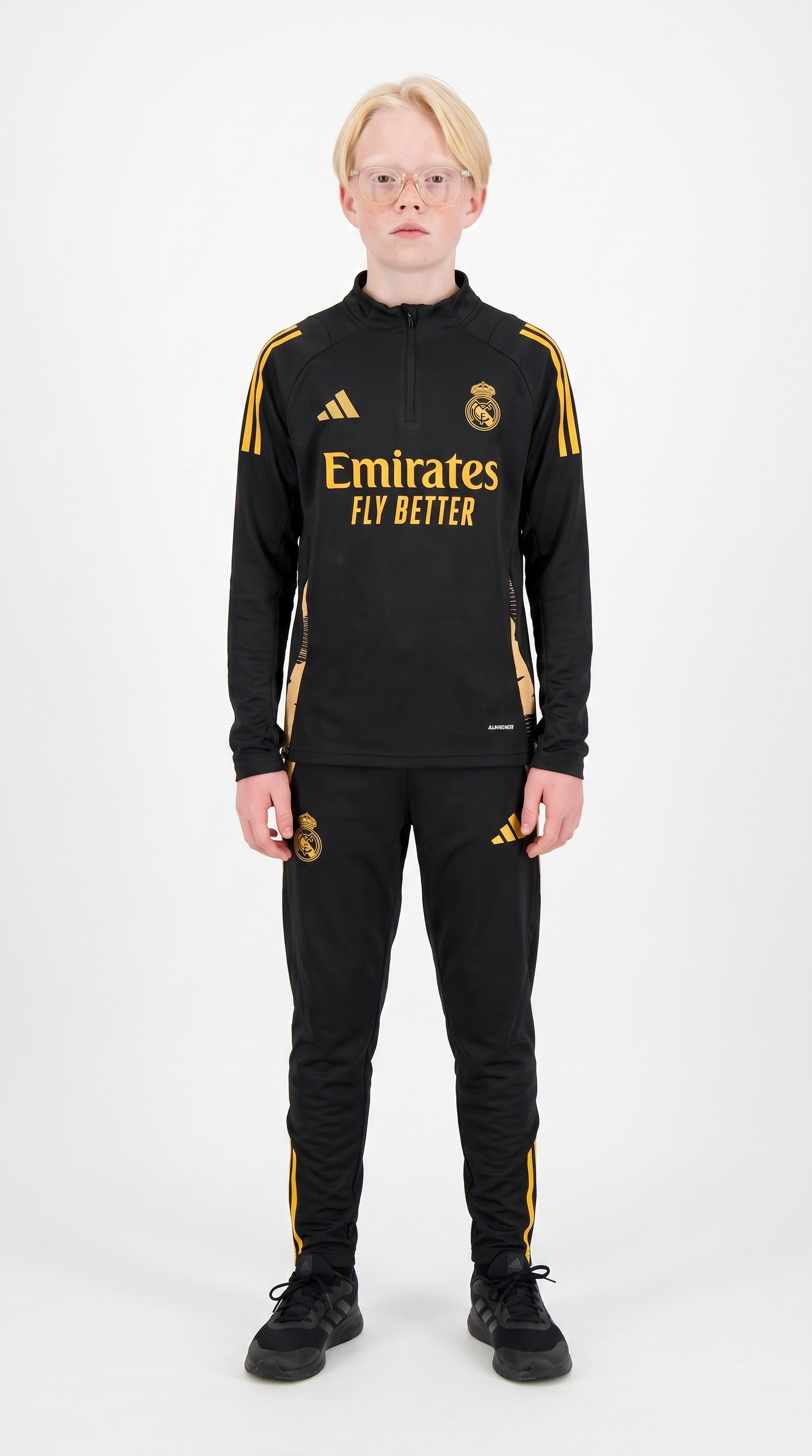 Real Madrid Kids Trainingspak Zwart/Geel
